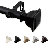 Isha 1" Curtain Rod, Black, 66-120"