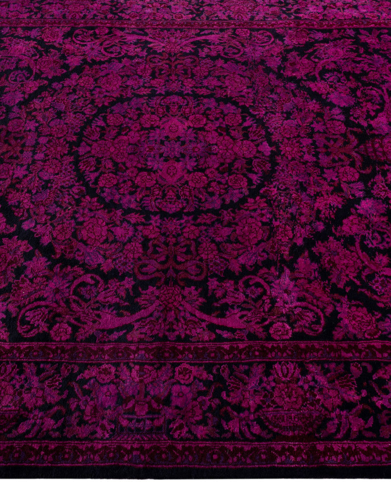 Overdyed One-of-a-Kind Hand-Knotted Area Rug Purple, 4' 2" x 6' 3"