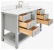 Ariel Magnolia 36"  Single Oval Sink Vanity, Carrara Quartz, Gray