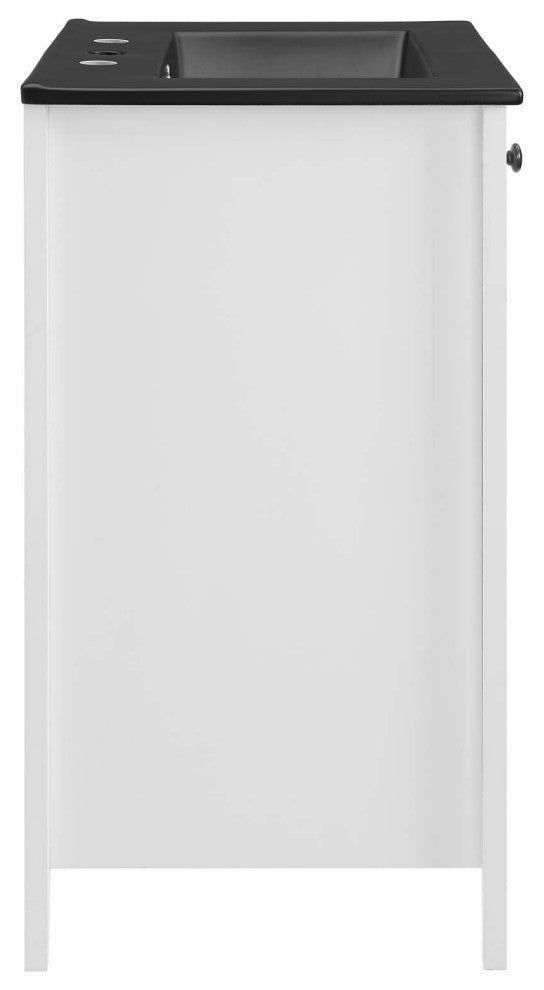 Nantucket 24" Bathroom Vanity - White Black