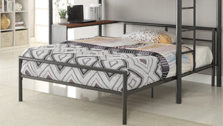 Metal Full Bed with Sleek Lines, Gunmetal