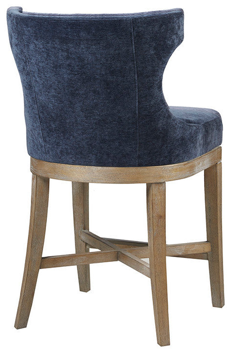 Madison Park Carson Counter Stool With Swivel Seat, Navy Blue