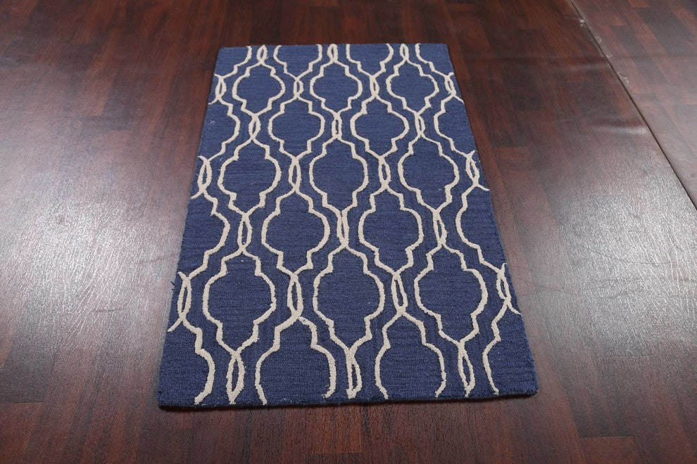 Trellis Hand Tufted Indian Oriental Wool Oriental Area Rug, 8x10'