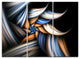 "Multi Color Fractal Floral Pattern in Black" Metal Wall Art, 3 Panels, 36"x28"