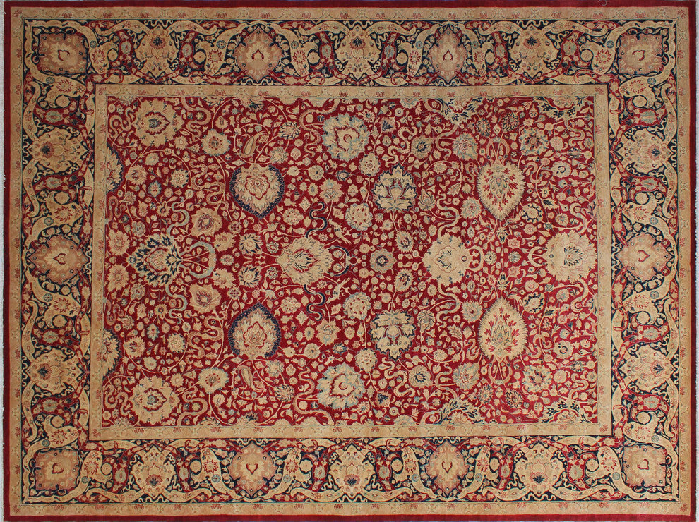 Vegetable Dyed Versailles Anmol Agra Red Rug, 9'0x12'0