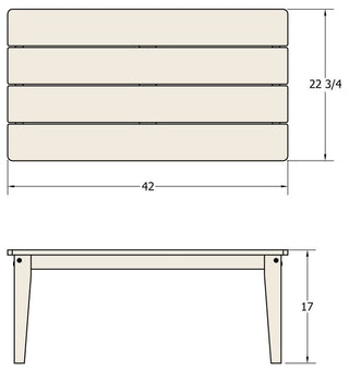 Adirondack Conversation Table, Seashell Blue