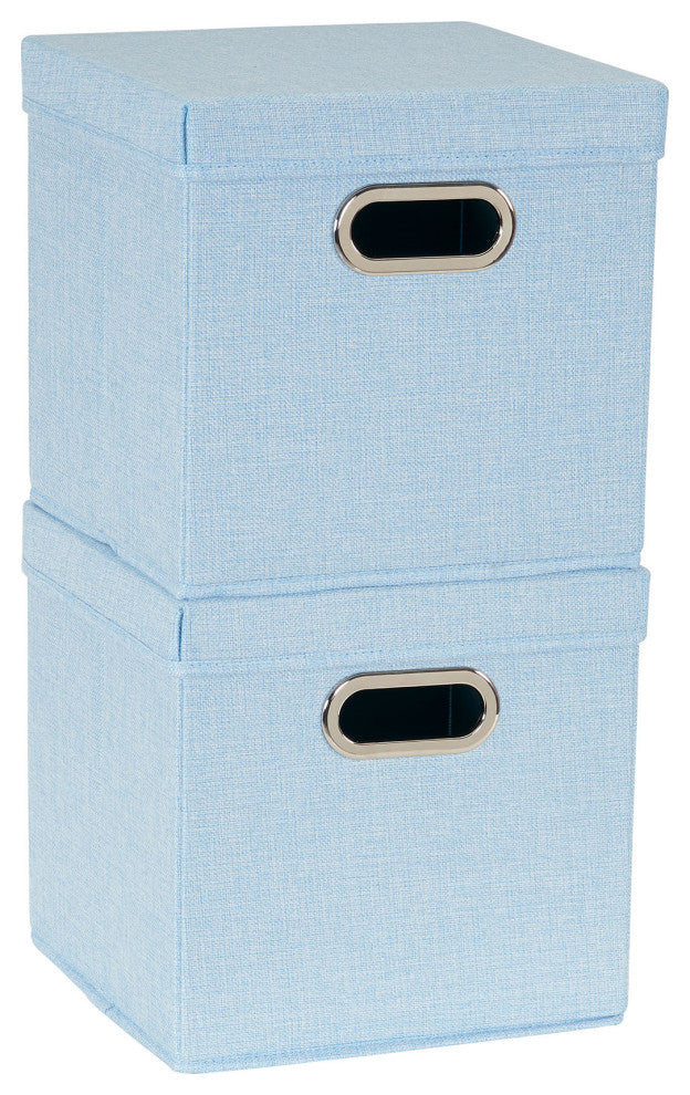 Storage Bins With Lids and Chromed Grommet Handles