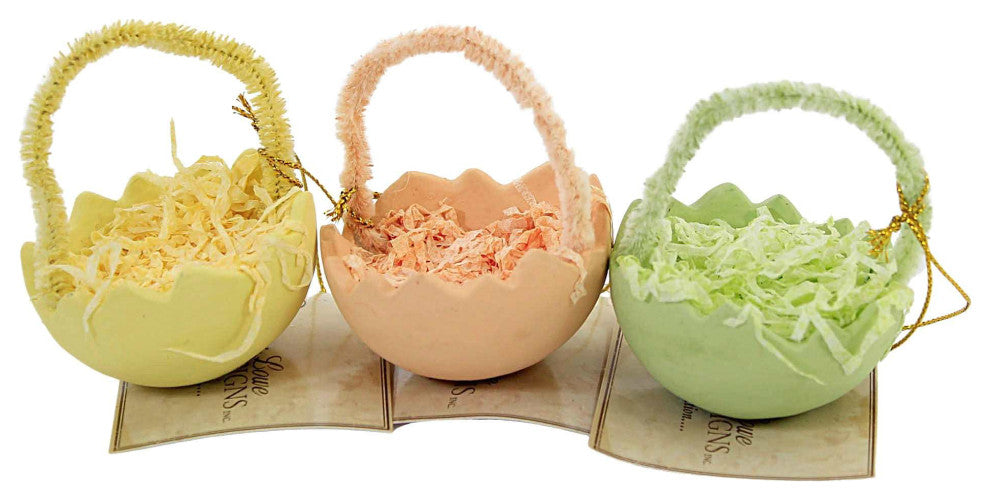 Holiday Cracked Egg Ornament Set/6 Easter Nesting Grass Tl1339