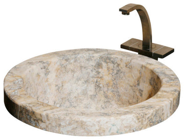 BPDMR2 Gold Travertine Honed #001 Bar & Prep Sink