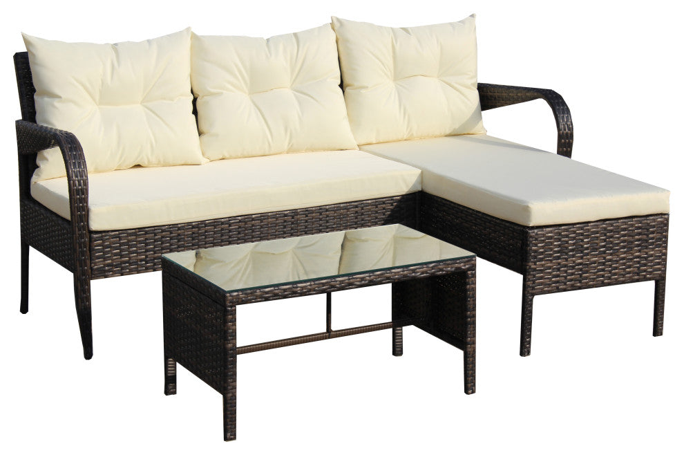 Gewnee Outdoor patio Furniture sets 3 piece Conversation set