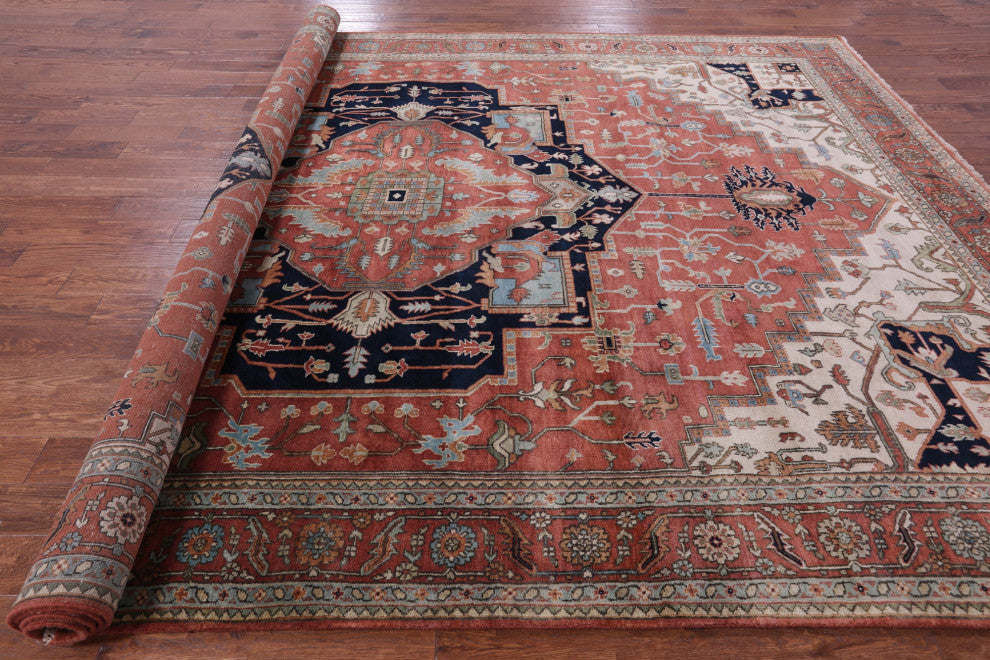 Persian Fine Serapi Handmade Wool Rug 9' 9" X 13' 10" - Q14704