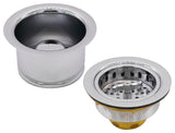 CO2195 3.5" Wing Nut Twist Large Kitchen Sink Basket Strainer, Polished Chrome