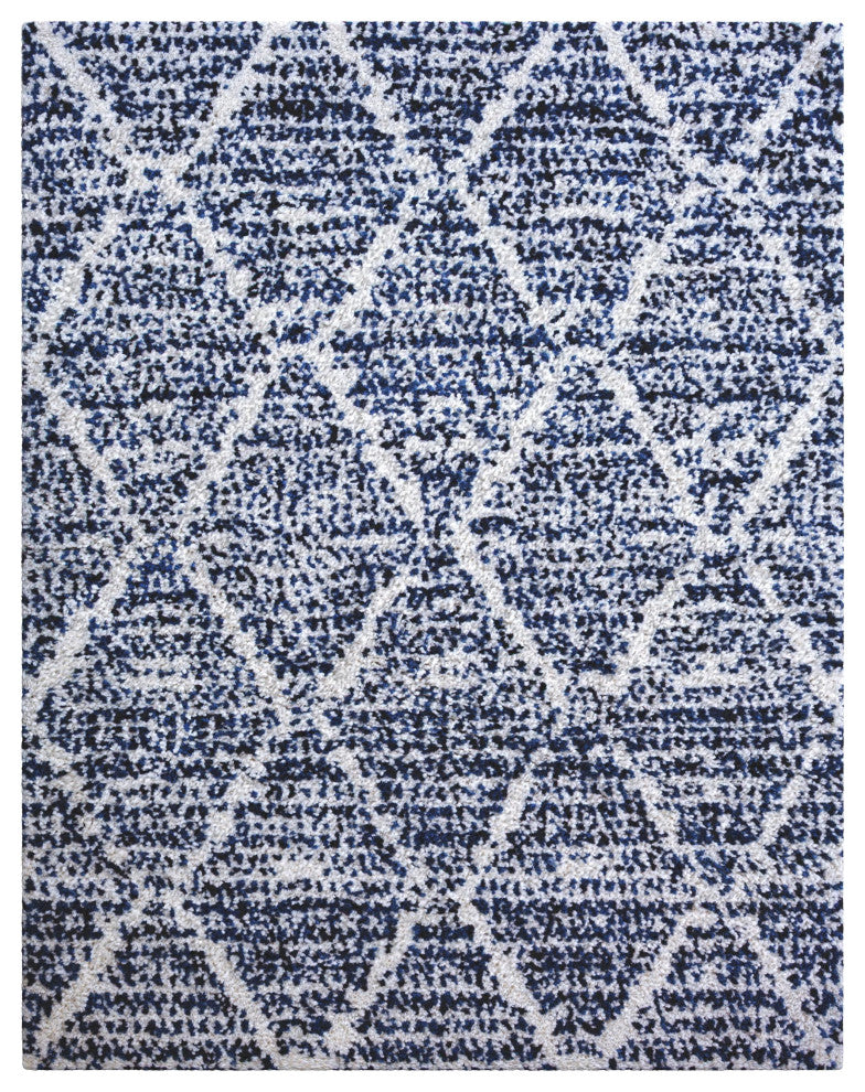 Oasis Delphine Royal Blue and White Polyester Area Rug