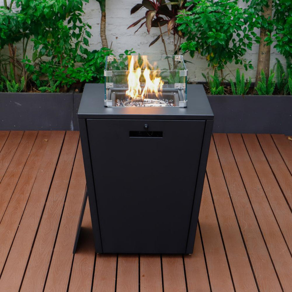 Black Aluminum Outdoor Patio Chaise Lounge Chair