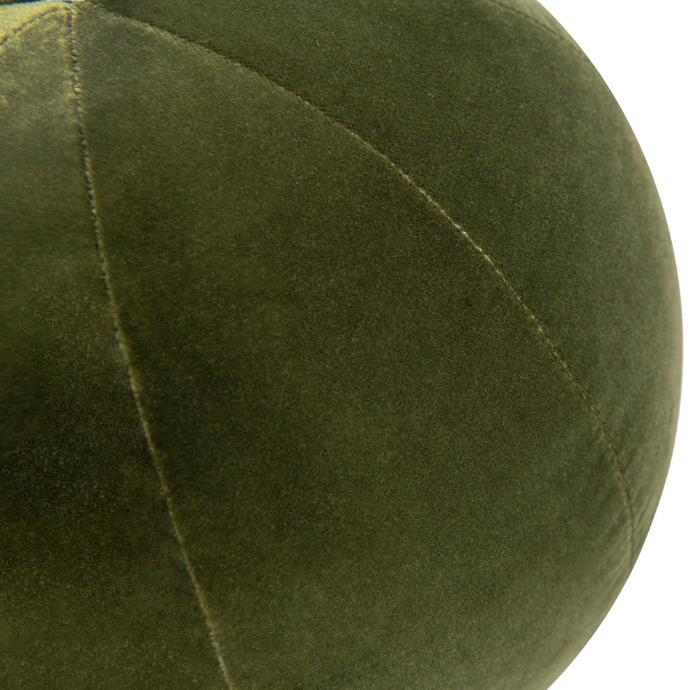 Luna 12" Round Sphere Accent Ball Throw Pillow, Olive Green