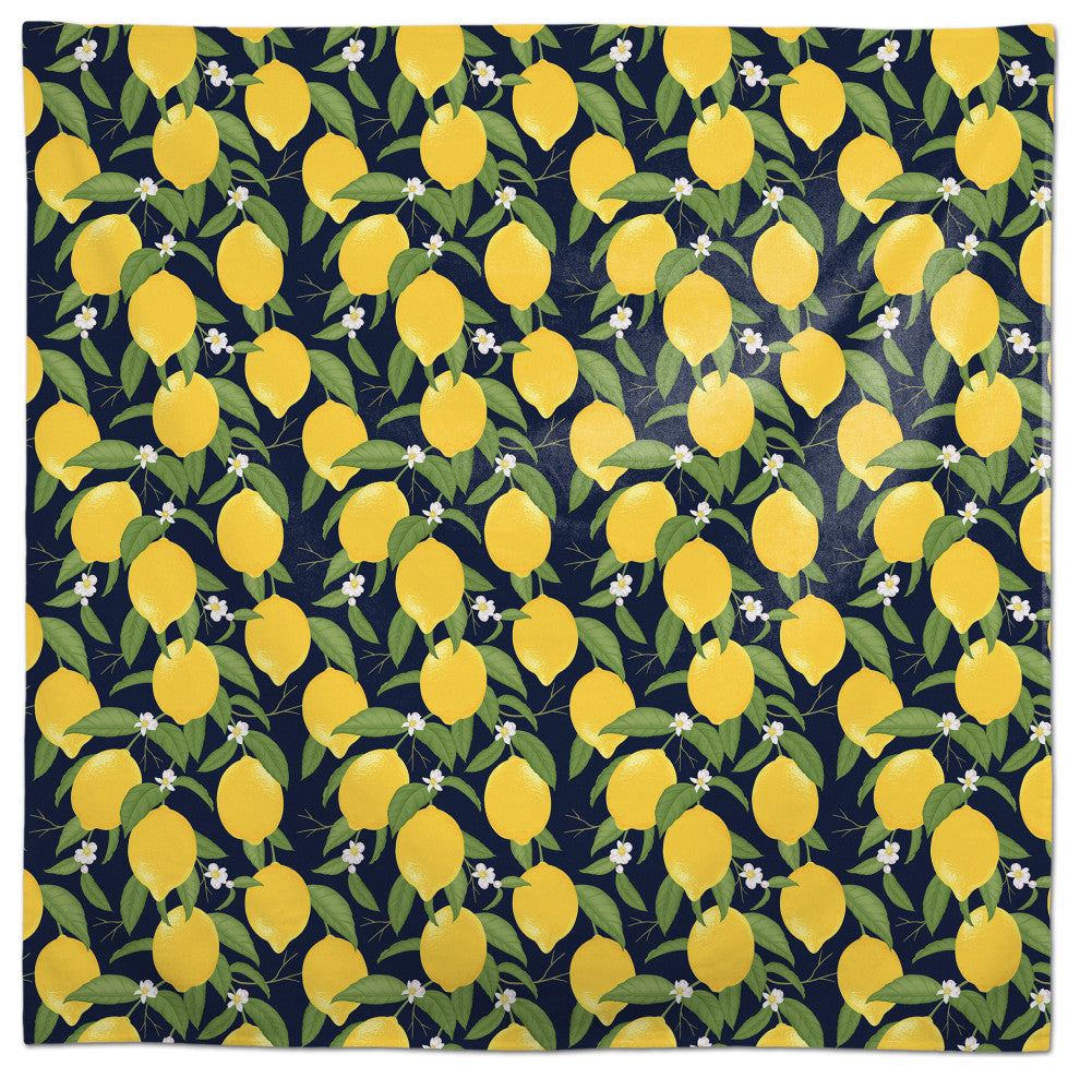 Lemon Pattern Navy 2 58x58 Tablecloth