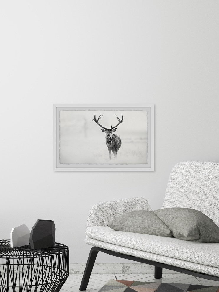 "Elk Stare" Framed Painting Print, 36"x24"