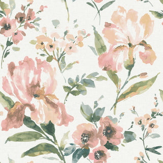 Iris Peel and Stick Wallpaper, Pink