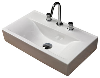 Lacava Spring Collection Vanity Top Porcelain Lavatory, White