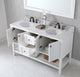 Winterfell 60" Double Bathroom Vanity Set, White With Mirror