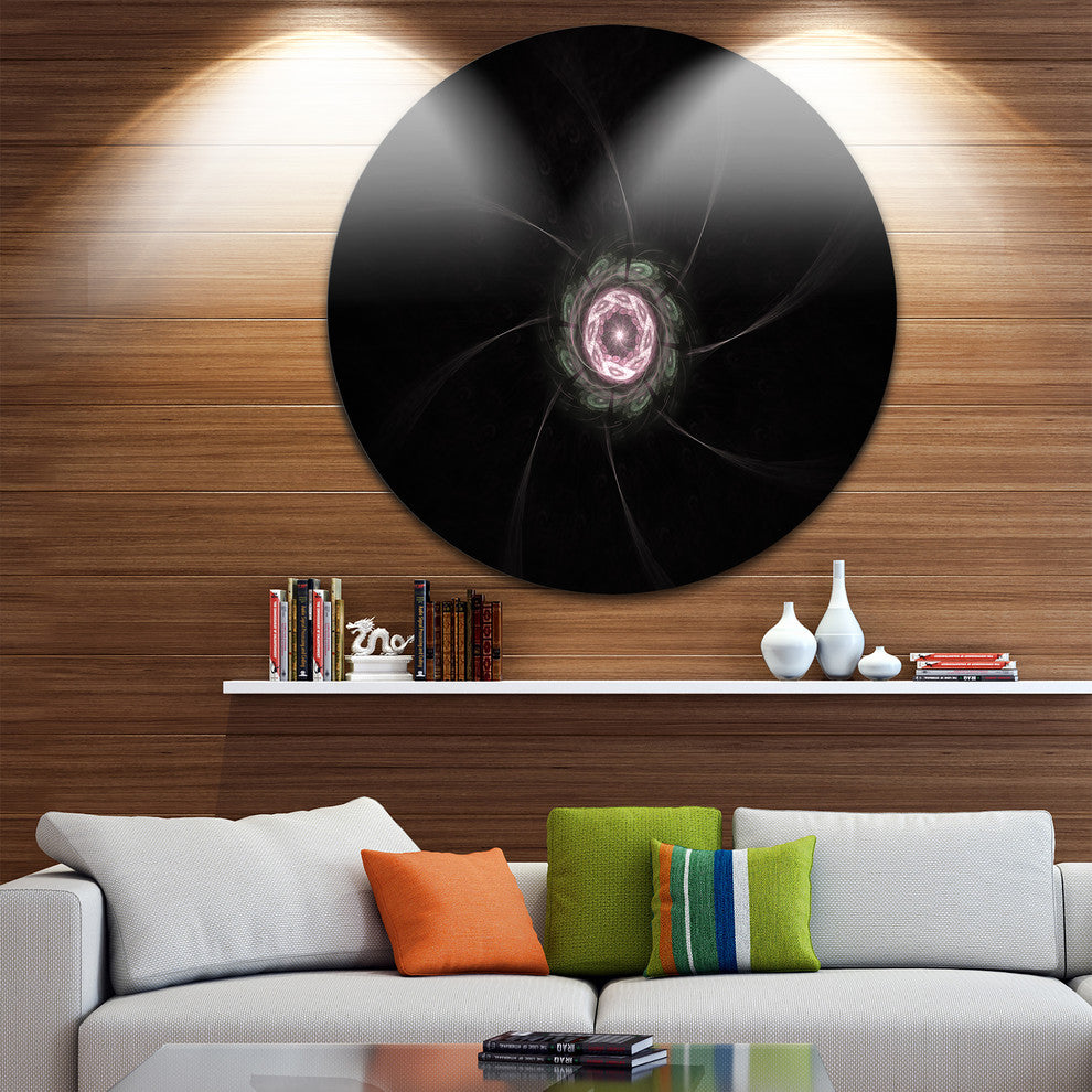 Small Radial Fractal Flower In Light Purple, Floral Disc Artwork, 11"