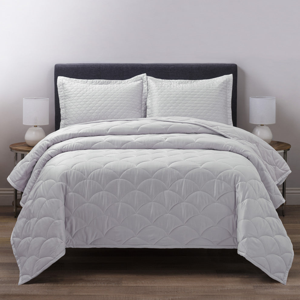 Nikki Chu Brushed Velvet Down Alternative Blanket, Pewter, Twin