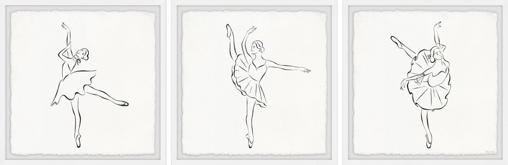 Basic Ballet Steps Triptych, 3-Piece Set, 12x12 Panels