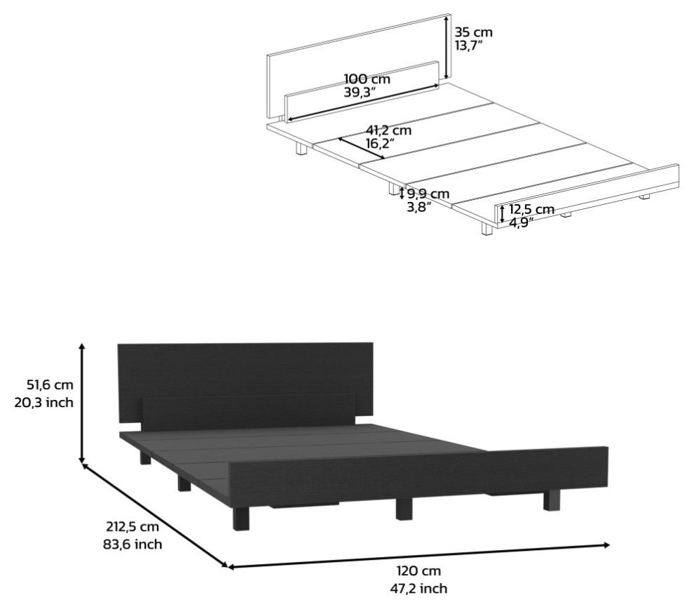 Ethereal Twin Bed Base, Black