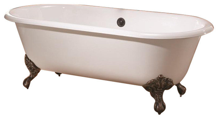 Cheviot Products Regal Cast Iron Bathtub With Faucet Holes