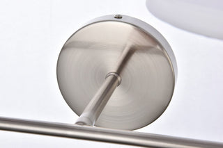 Beau 2-Light Bath Sconce, Satin Nickel With White Fabric Shade