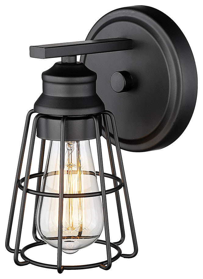 1 Light 5.5" Matte Black Sconce