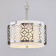 Melrose  2-Light Drum Metal Shade Pendant Light - Brushed Nickel, Brushed Nickel