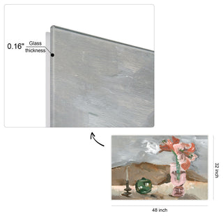 Rustic Still Life Flower Frameless Reverse Printed Tempered Art Glass Wall Art, Tmp-199017-4832