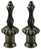Markington Lamp Finial, 2" Tall, Antique Brass, Set of 2