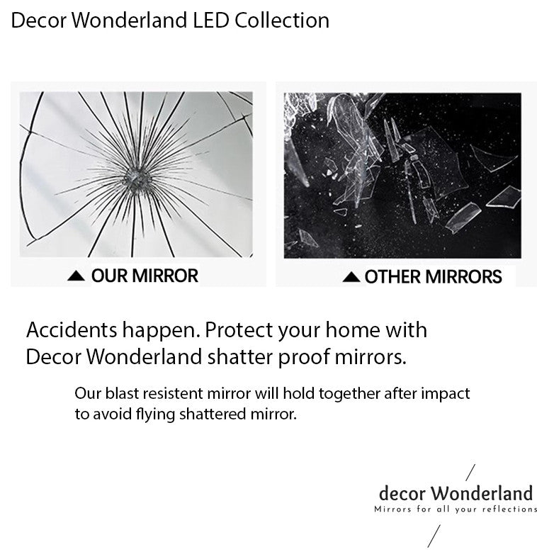 Rita 23.6 in. x 39.5 in. LED Metal Framed Bath Vanity Mirror, Black