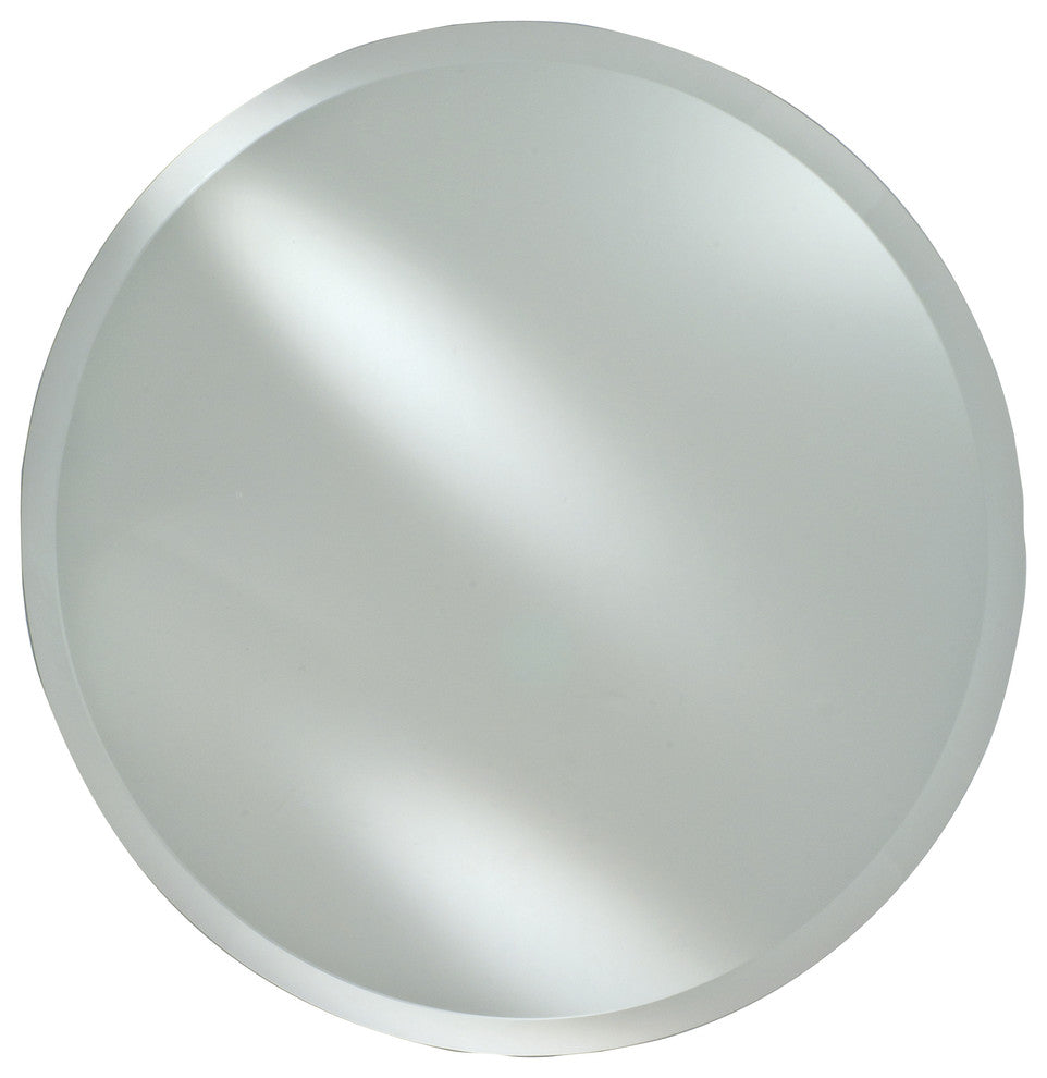 Radiance Round Frameless Bevel w/ Tilt Brackets, Satin Nickel, 18"