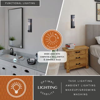 Vaxcel Lighting W0425 Bari 14" Tall Bathroom Sconce - Matte Black