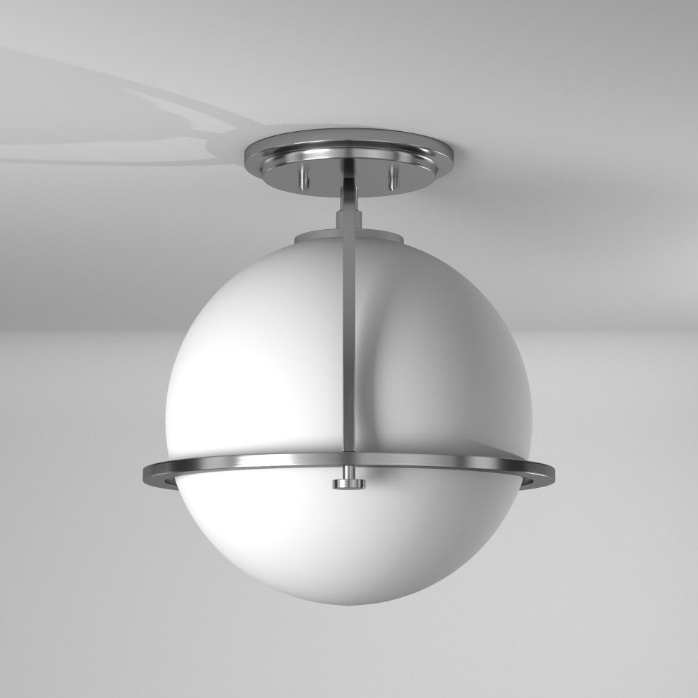 Hinkley Somerset 11.5" Small Semi-Flush Mount Ceiling Light, Brushed Nickel