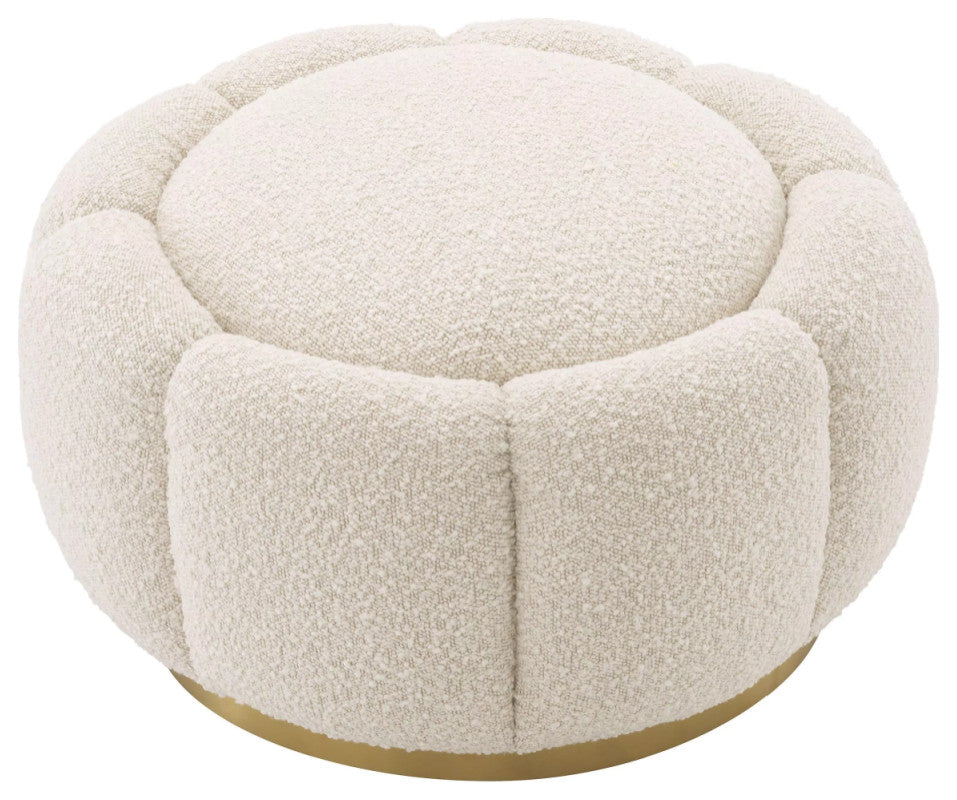 Cream BouclâˆšÂ© Modern Ottoman | Eichholtz Inger