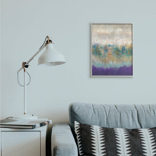 Elegant Purple Grey Gold Brush Stroke Abstract Painting,1pc, each 16 x 20