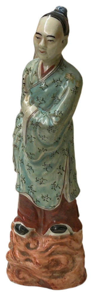 Vintage Oriental Ancient Style Dressing Ceramic Man Art Figurine Hws4419