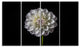 "Isolated Dahlia Flower in Black" Canvas Print, 4-Panels, 48"x28"