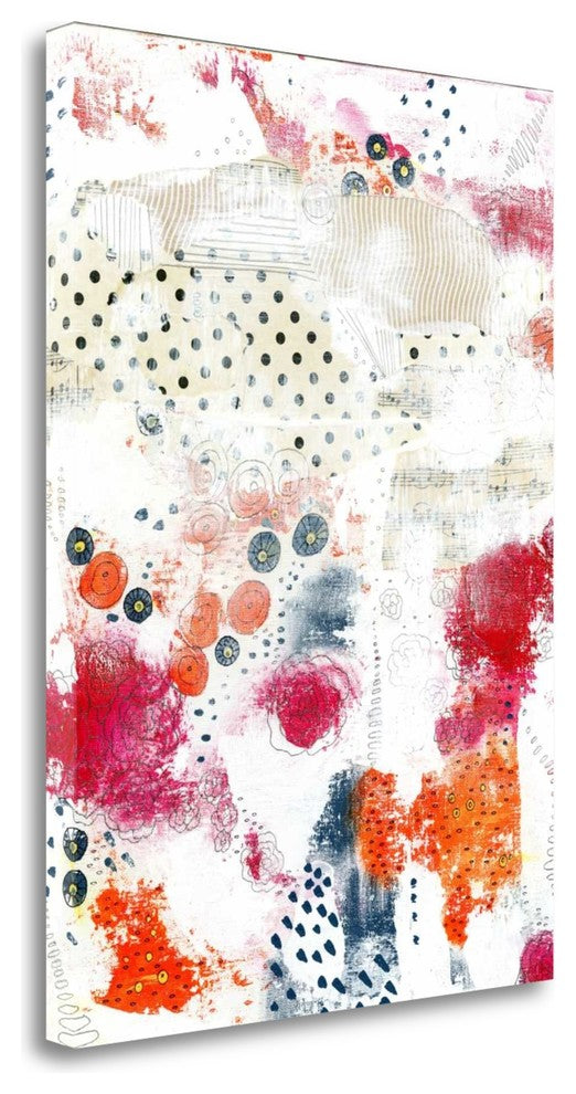 "Orange And Fuchsia Abstract II" By Sarah Ogren, Giclee on Gallery Wrap Canvas