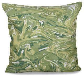 M?lange, Geometric Print Pillow, Green, 18"x18"
