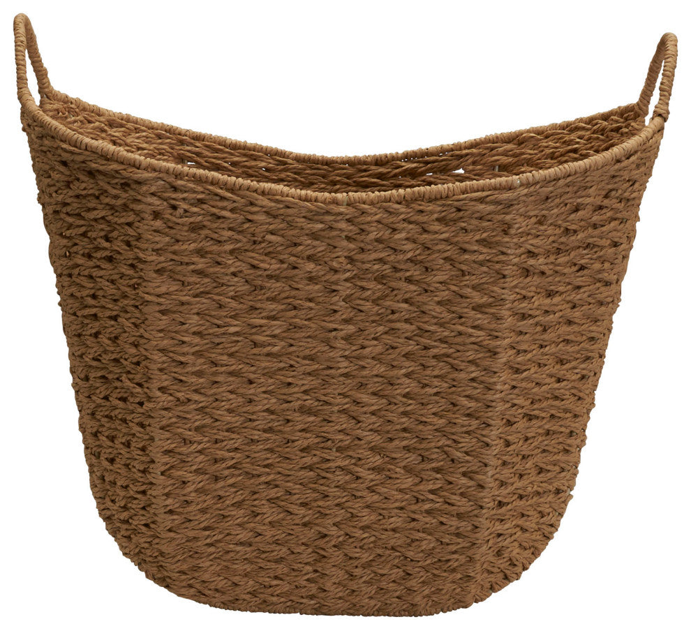 Natural Paper Rope Basket With Handles