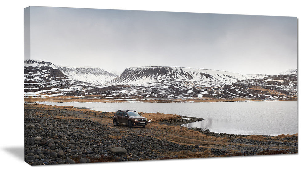 SUV Road Trip Adventure, Landscape Canvas Art Print, 32"x16"