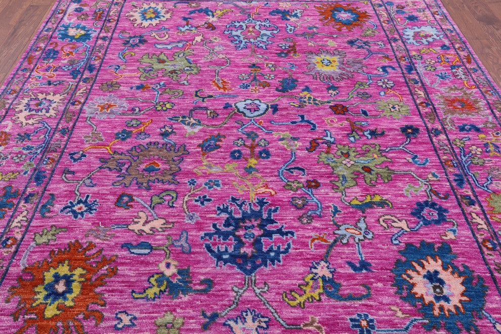 Turkish Oushak Handmade Wool Rug 7' 11" X 10' 3" - Q13616