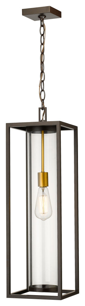 Zlite 584CHB-DBZ-OBS 1-Light Outdoor Chain Mount Ceiling Fixture, Clear