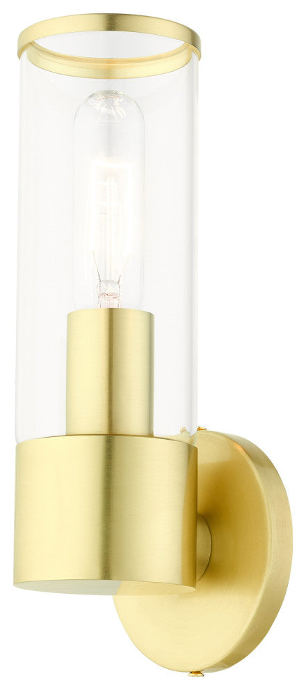 Satin Brass Nautical, Contemporary, Urban, Industrial Single Sconce