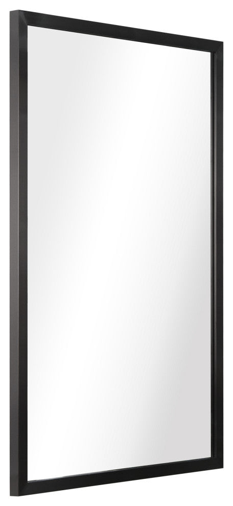 Contempo Stainless Steel Gold Wall Mirror, Brushed Black, 24"x36"